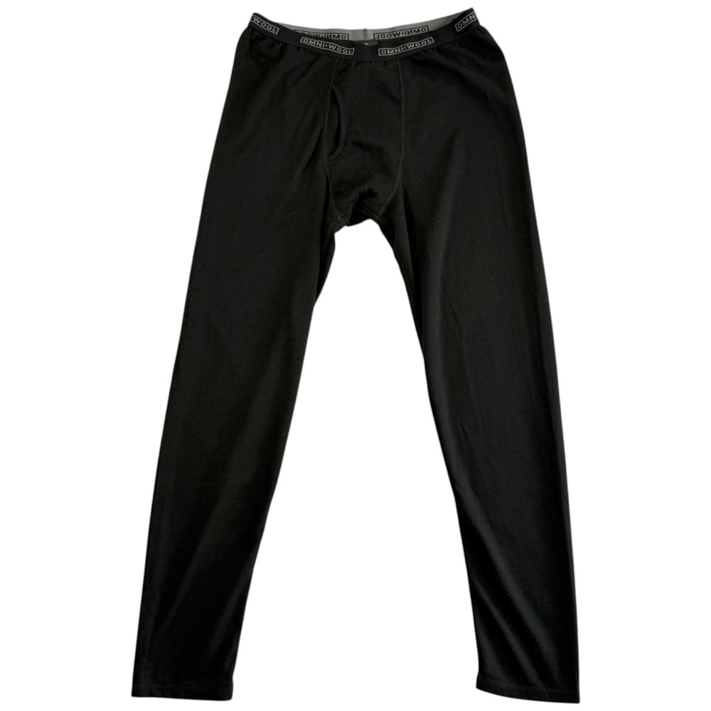 Omni Wool Mens Merino Wool Blend Thermal Base Layer Sz XL Black Long Underwear